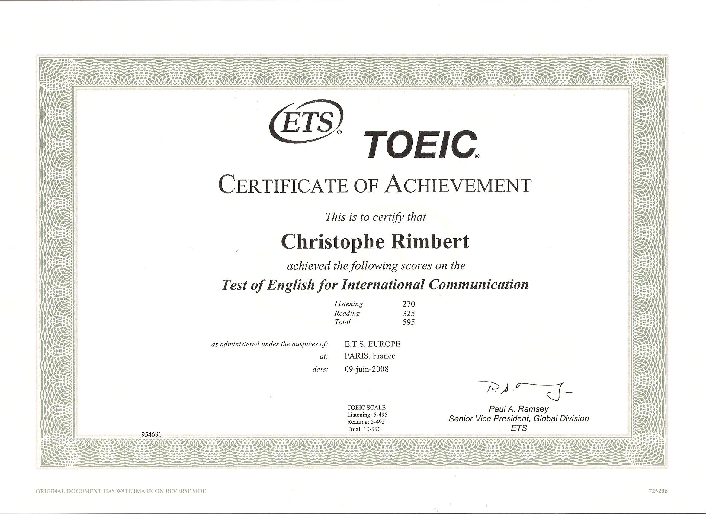 diplome toeic